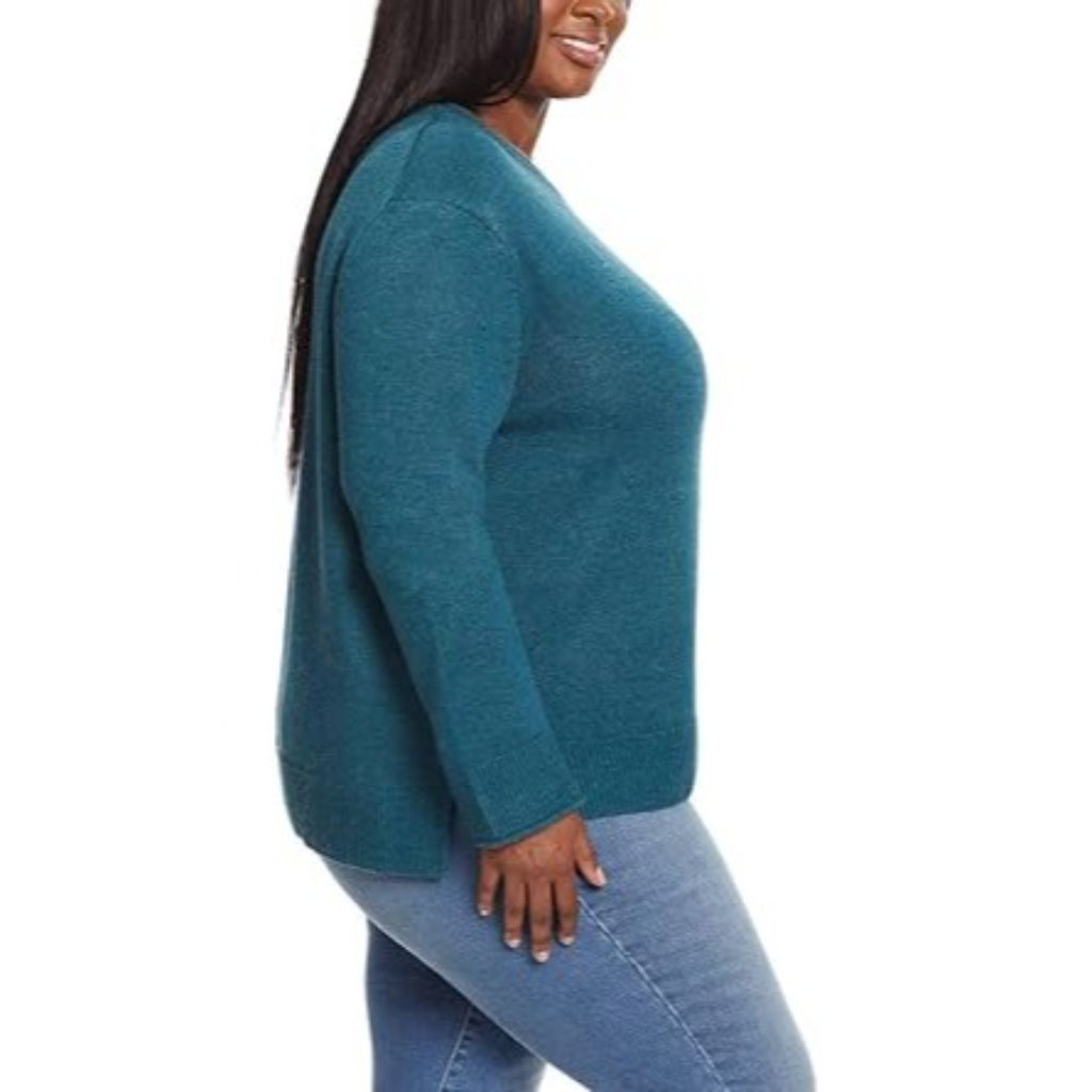 Ella Moss Xl Soft Knit Pullover Sweater Shirt Long Sleeve High-Low Crew Neck Top — image 6 of 8
